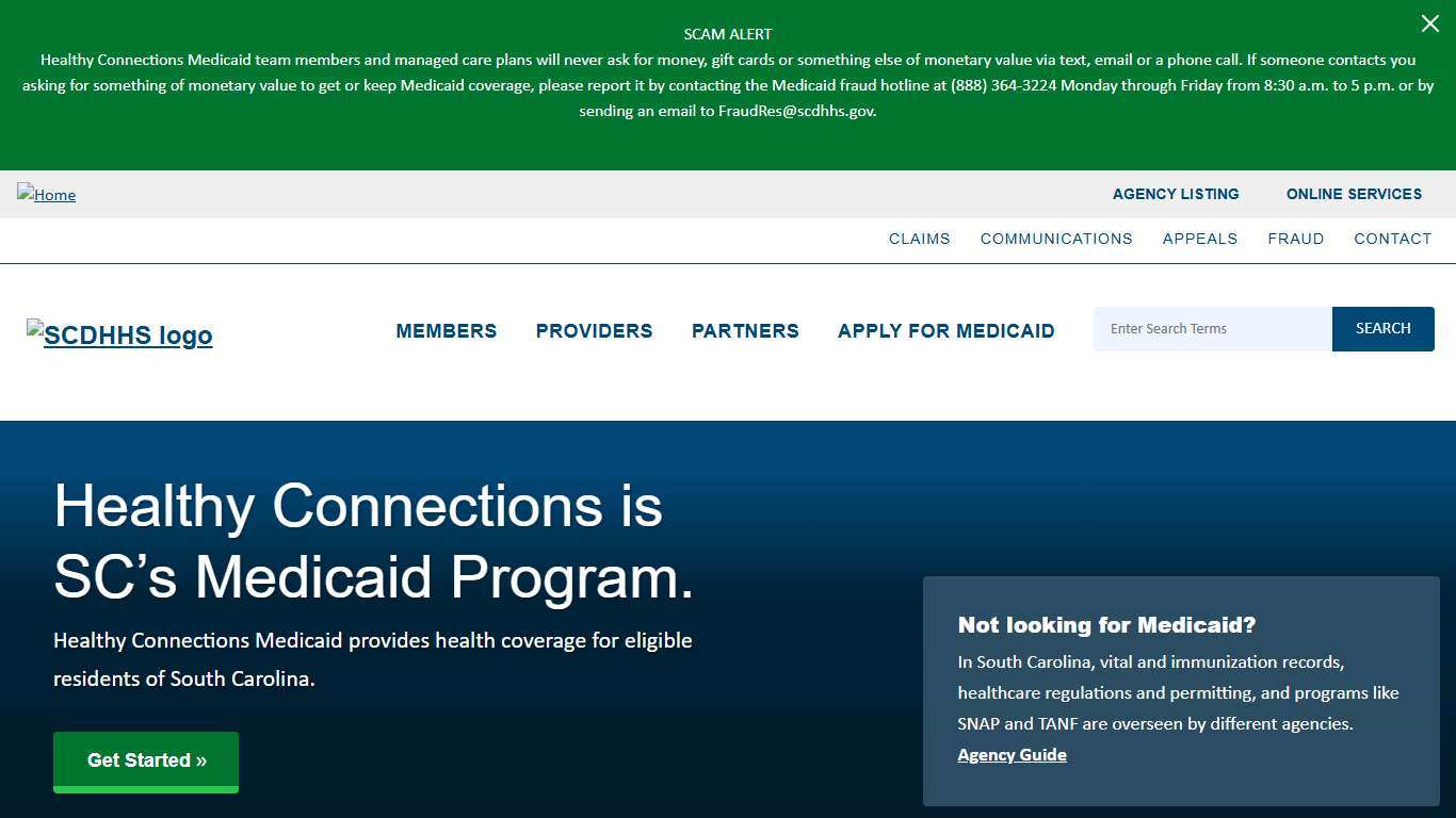 Homepage (New) SCDHHS